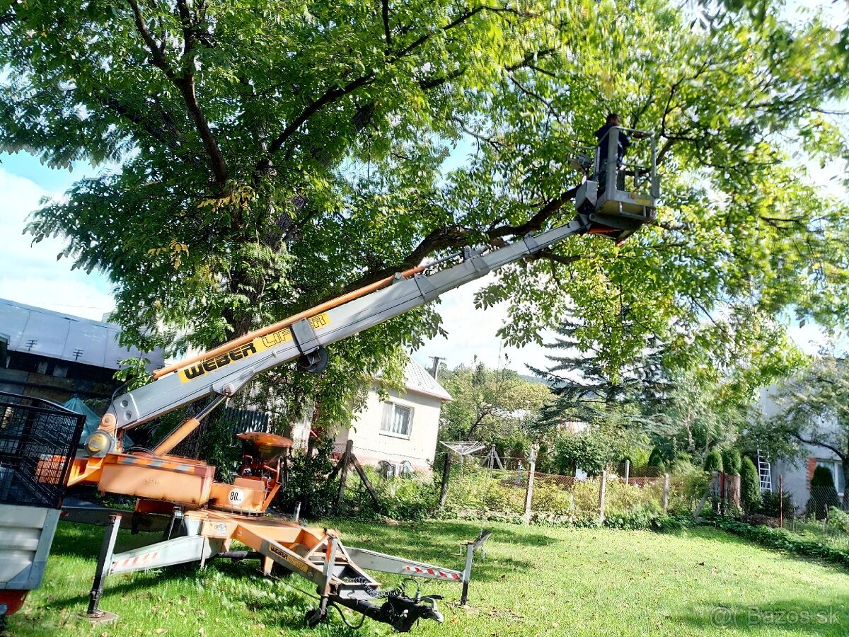 Pílenie stromov plošinou s obsluhou